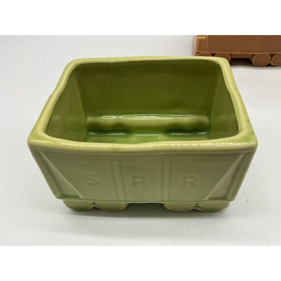 Shawnee Vintage 4 Piece Pottery S.R.R. Train Engine and Cars Planter Set MCM - Picture 10 of 16